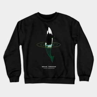 Whale jumps through a Warp Portal Crewneck Sweatshirt